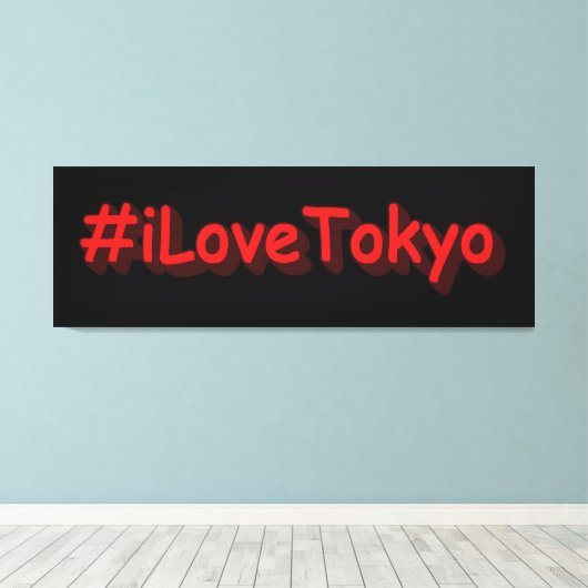"#iLoveTokyo" Cute Design. Bestel nu Canvas Afdruk (Insitu (Houten vloer))