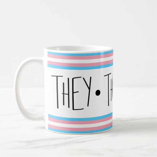 Ils/Eux/Leurs Pronononounes Mug Café Transgenre (Gauche)