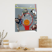 Ils jouent au basket-ball - affiche (Cuisine)