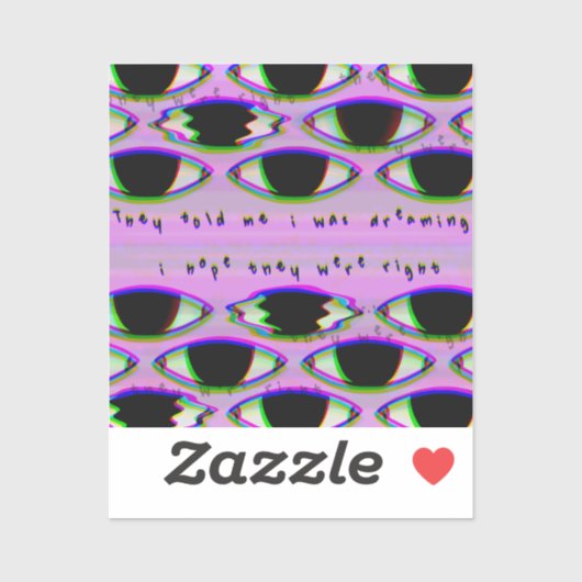 Ils Regardent - Sticker Dreamcore rayé (Feuille)