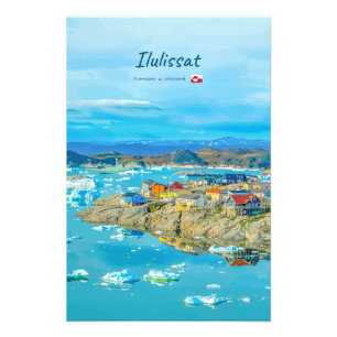Ilulissat, Groenland - Ijsberg Stad Foto Afdruk
