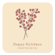 ilustración bayas rojas planta de navidad vintage