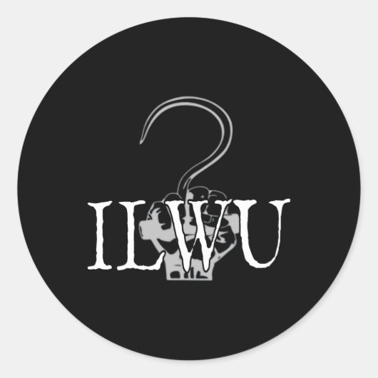 Ilwu Longshore Cargo Hook Ronde Sticker (Voorkant)