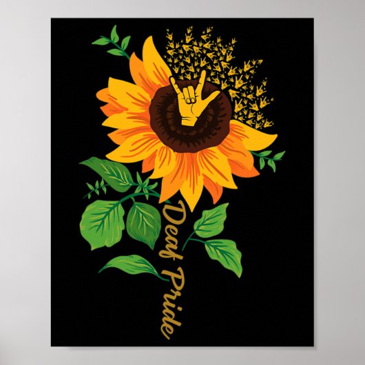 ILY ASL Hand Gesture Deaf Hearing Losheid Awarenes Poster (Voorkant)
