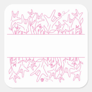 ILY Bloom - Custom Name ASL Design Vierkante Sticker