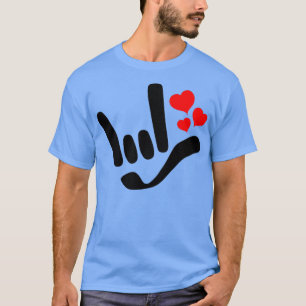 ILY I Love You with Red Heart ASL American Sign La T-shirt