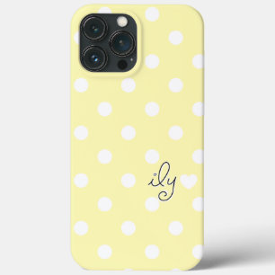 ILY - Ik hou van jou - Polka Dots & Heart - Geel - iPhone 13 Pro Max Hoesje