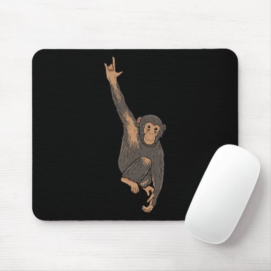 ILY Monkey ASL Hand Gesture Deaf Hearing Loss Awar Muismat (Met muis)