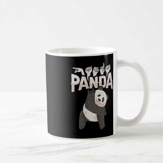 ILY Panda ASL Hand Gesture Deaf Hearing Loss Aware Koffiemok (Rechts)