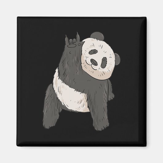 ILY Panda ASL Hand Gesture Deaf Hearing Loss Aware Magneet (Voorkant)