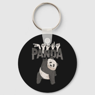 ILY Panda ASL Hand Gesture Deaf Hearing Loss Aware Sleutelhanger