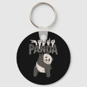 ILY Panda ASL Hand Gesture Deaf Hearing Loss Aware Sleutelhanger (Achterkant)