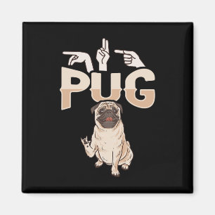 ILY Pug ASL Handgebaar Doof Gehoorverlies Bewustzi Magneet