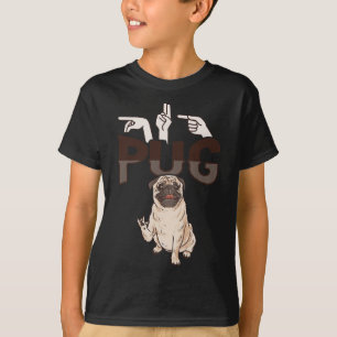 Ily Pug Gebarentaal Hand Gebaar Dove Gehoorverlies T-shirt