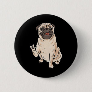 Ily Pug Hond Asl Hand Gebaar Dove Gehoorverlies Aw Ronde Button 5,7 Cm