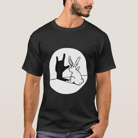 ILY Rabbit ASL Hand Gesture Deaf Hearing Loss Awar T-shirt (Voorkant)