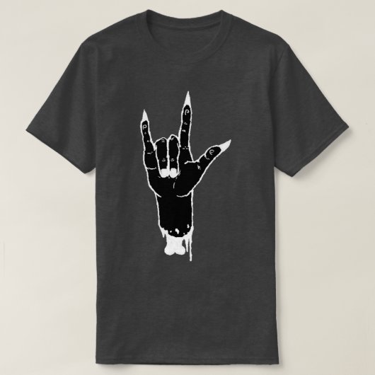 ILY Sign Language Black White T-shirt (Design voorkant)