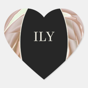 ILY Sticker Crème en Zwart
