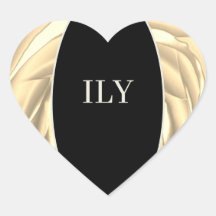 ILY Sticker Zach Metaalachtig Geel en Zwart