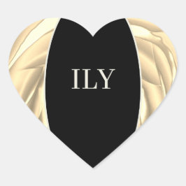 ILY Sticker Zacht Metallic Geel en Zwart