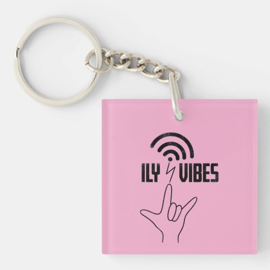 ILY Vibes - ASL Design Sleutelhanger (voorkant)
