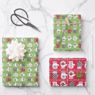 ILY Winter Handschoenen rood en groen Inpakpapier Vel