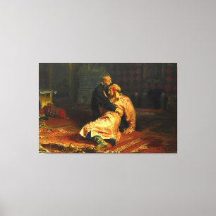 Ilya Repin - Ivan de Verschrikkelijke en zijn zoon Canvas Afdruk