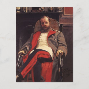 Ilya Repin - Portret van Composer Cesar Cui Briefkaart