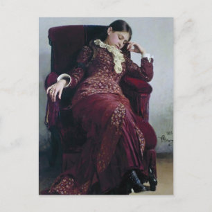 Ilya Repin-Rest. Portret van Vera Repina Briefkaart