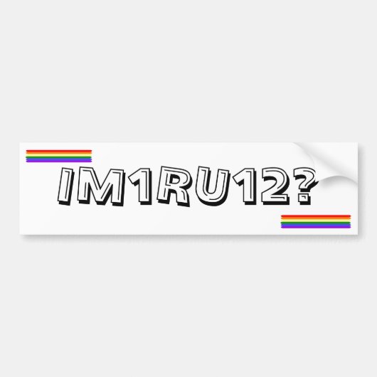 IM1RU12? BUMPERSTICKER (Voorkant)