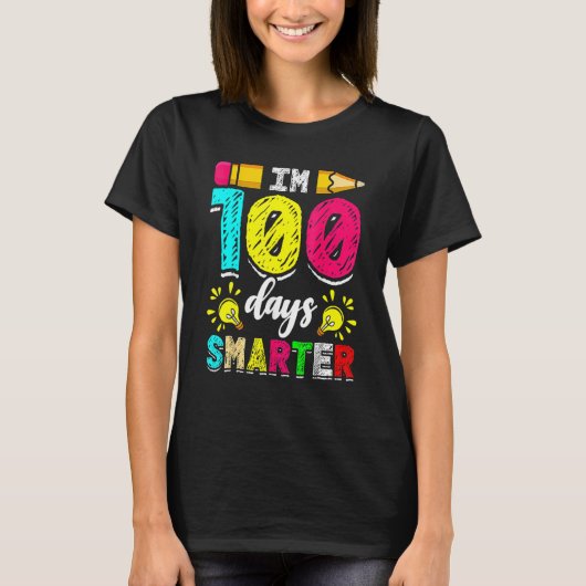 I'm 100 Days Smarter Student 100th School Day Chal T-shirt (Voorkant)