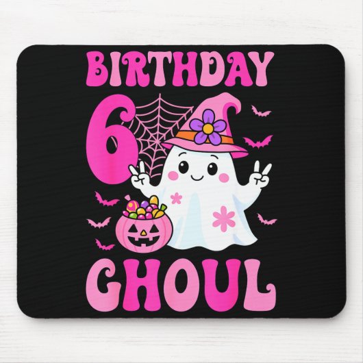 I'm 6 Years Old Girls Cute Ghost It's My 6th Birth Muismat (Voorkant)