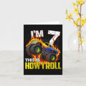 IM 7 Dit is hoe ik de 7e monstertruck-verjaardag r Kaart (Gele Bloem)