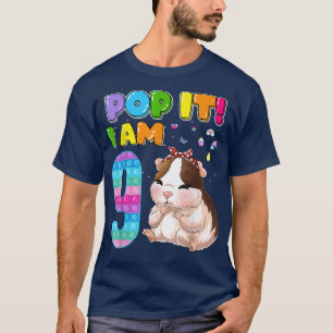 I'm 9 Years Old 9th Birthday Guinea Pig Girls Pop T-shirt