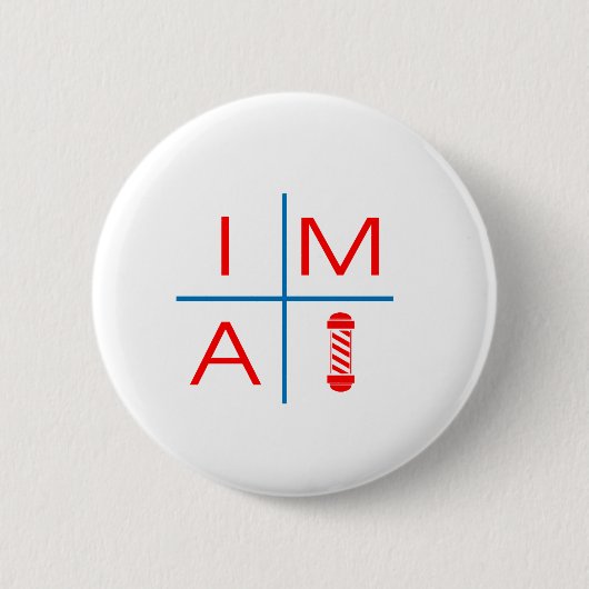 Im A Barber Ronde Button 5,7 Cm (Voorkant)