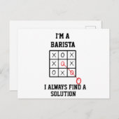 Im A Barista Je Trouve Toujours Une Solution Carte (Devant / Derrière)