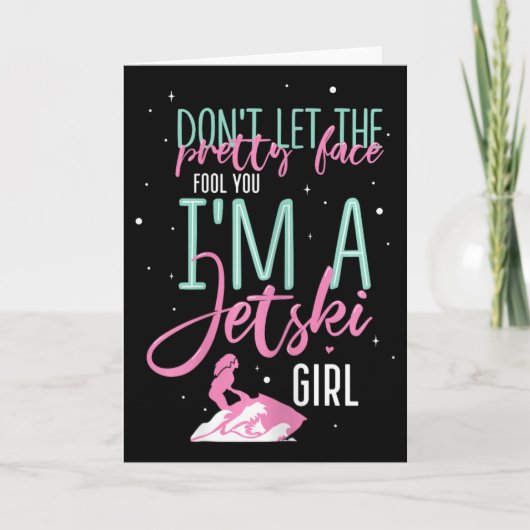 I'm A Jet Ski Girl Funny Saying Racing Kaart (Voorkant)