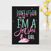 I'm A Jet Ski Girl Funny Saying Racing Kaart (Gele Bloem)