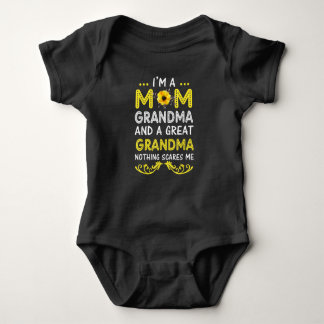 I'm A Mom Grandma Great Nothing Scares Me Mothers Romper