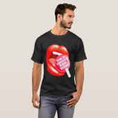 I'm A Sucker For You Red Lips Candy Lollip Valenti T-shirt (Voorkant volledig)