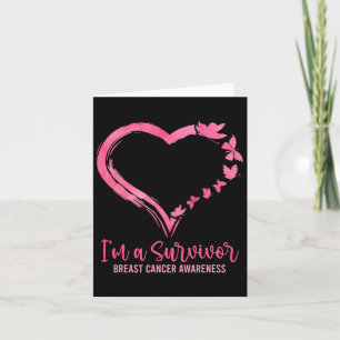 IM A Survivor Shirt Pink Butterfly Heart Breast CA Kaart