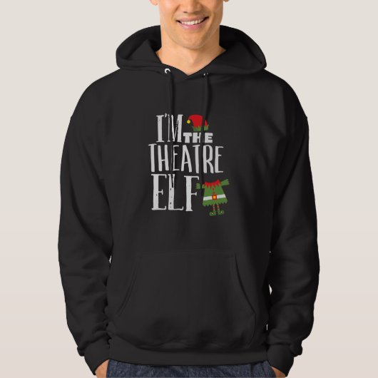 Im Actres Elf Matching Acting Crew Fun Kerstmis Hoodie (Voorkant)