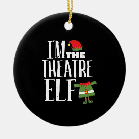 Im Actres Elf Matching Acting Crew Fun Kerstmis Keramisch Ornament (Voorkant)