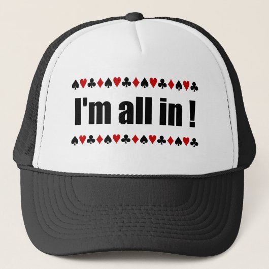 "I'm All In !" casquettes de poker (Devant)