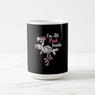 Im All Pink Inside Funny Halloween Flamingo Gift Koffiemok