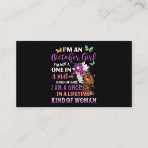 Im An Oktober Girl Afro Black Women Queen Birthday Visitekaartje