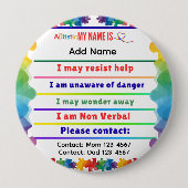 I'm autistic non verbal pin Button badge (Devant)