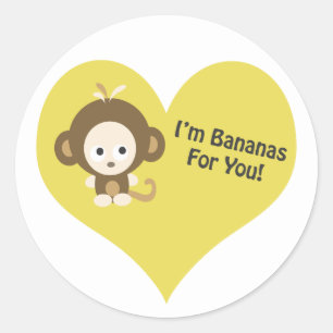 Im Bananen voor u Aap Ronde Sticker