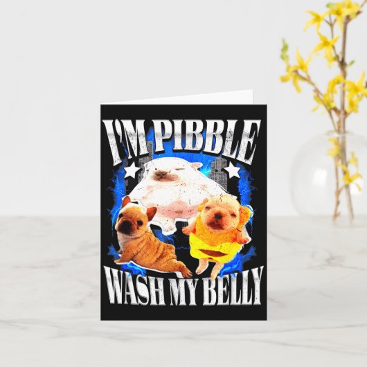 Im Bble Wash My Belly Frenchie Bulldog Kaart (Gele Bloem)