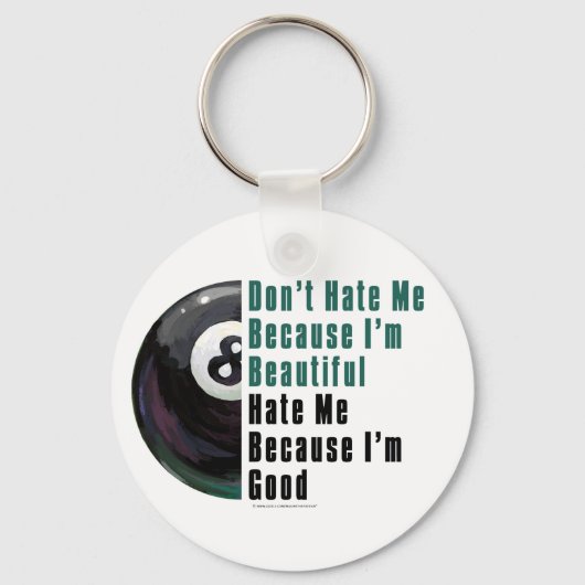 Im Beauful Im Good 8 Ball Sleutelhanger (Voorkant)